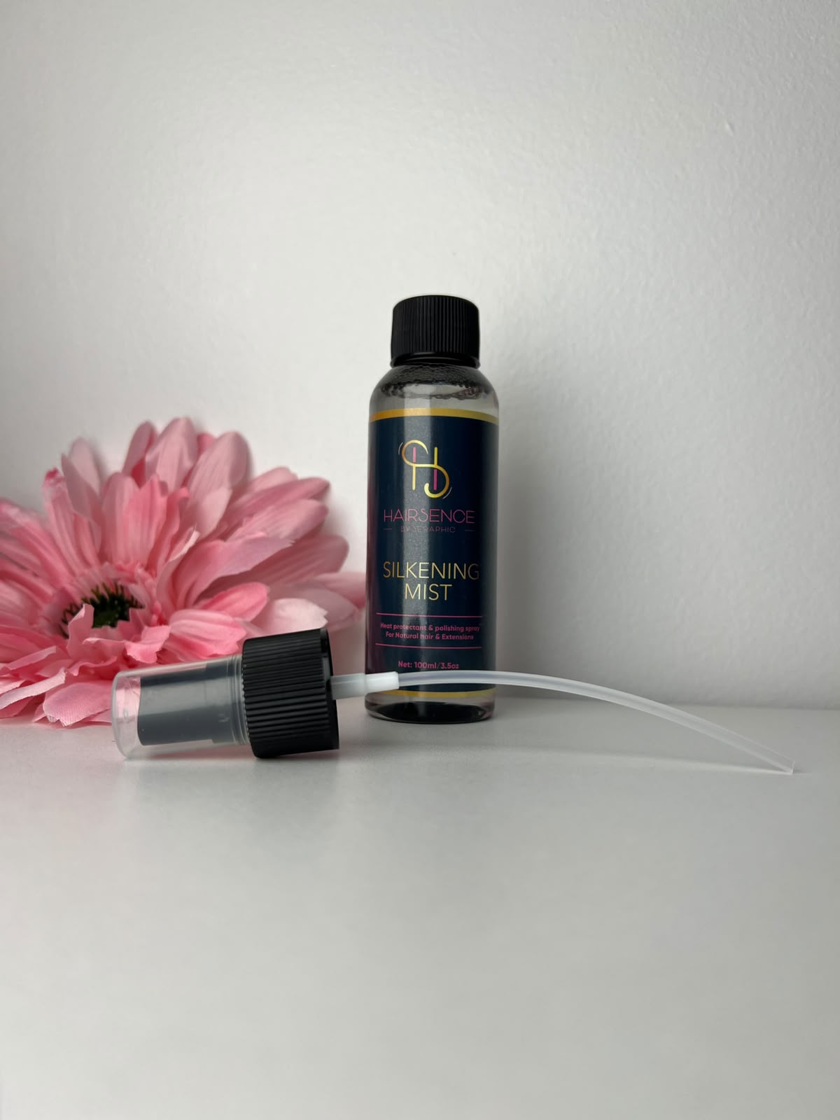 HAIRSENCE Silkening Mist 100ml bottle with removable black spray nozzle